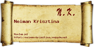 Neiman Krisztina névjegykártya